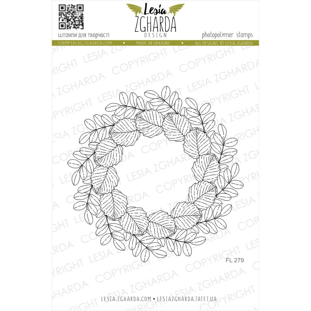 Image - Fall wreath stamp by Lesia Zgharda clear stamps