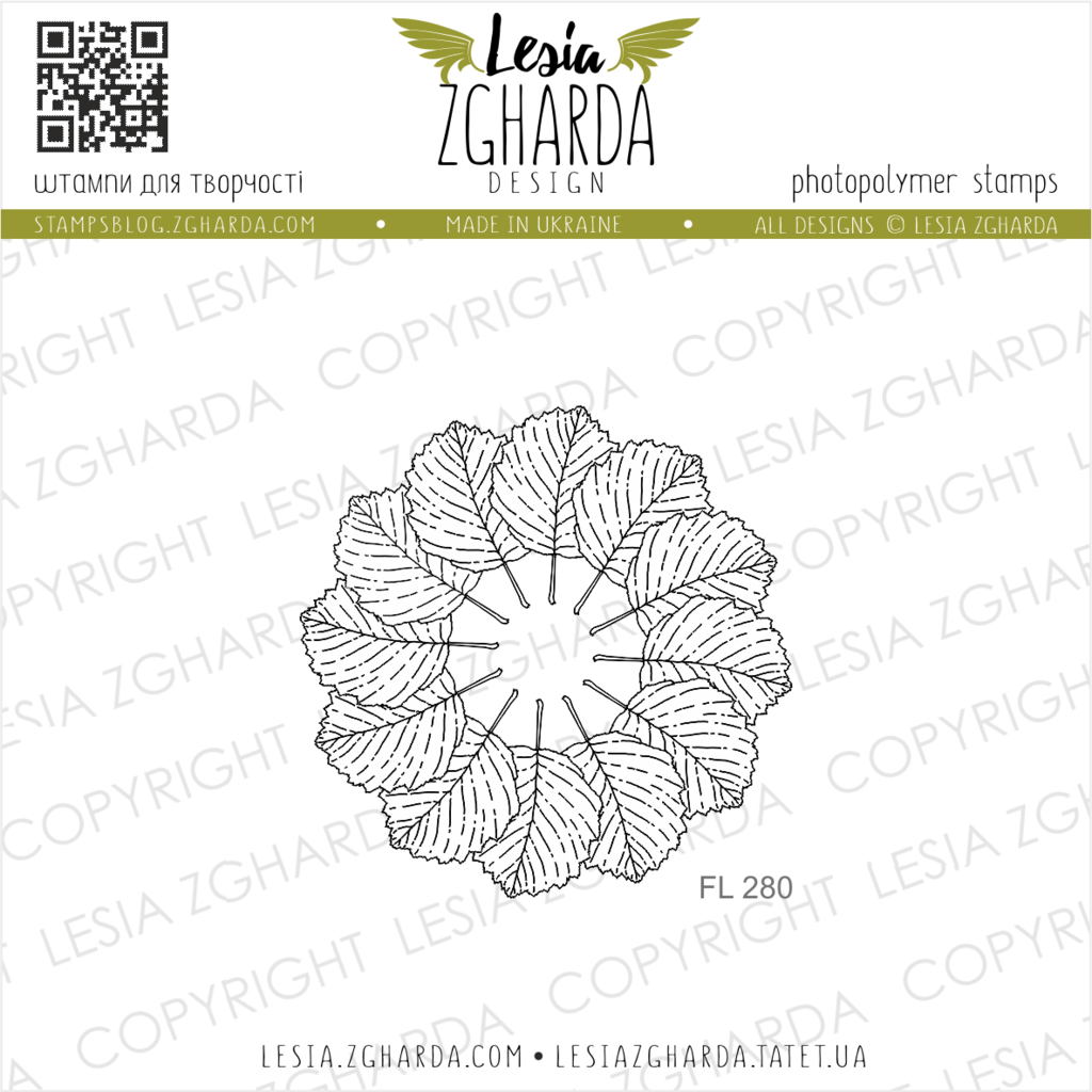 Image - The wreath of alder leaves stamp by Lesia Zgharda clear stamps