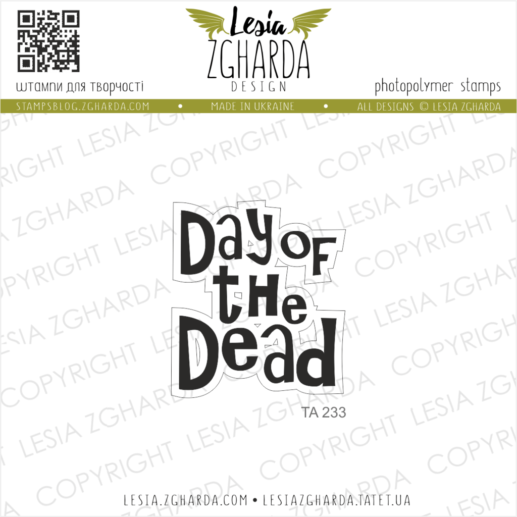 Image - Day of the Dead stamp by Lesia Zgharda sentiment clear stamps