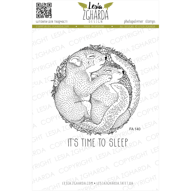 {FA140} Stamp Set "Cuddling baby squirrels"