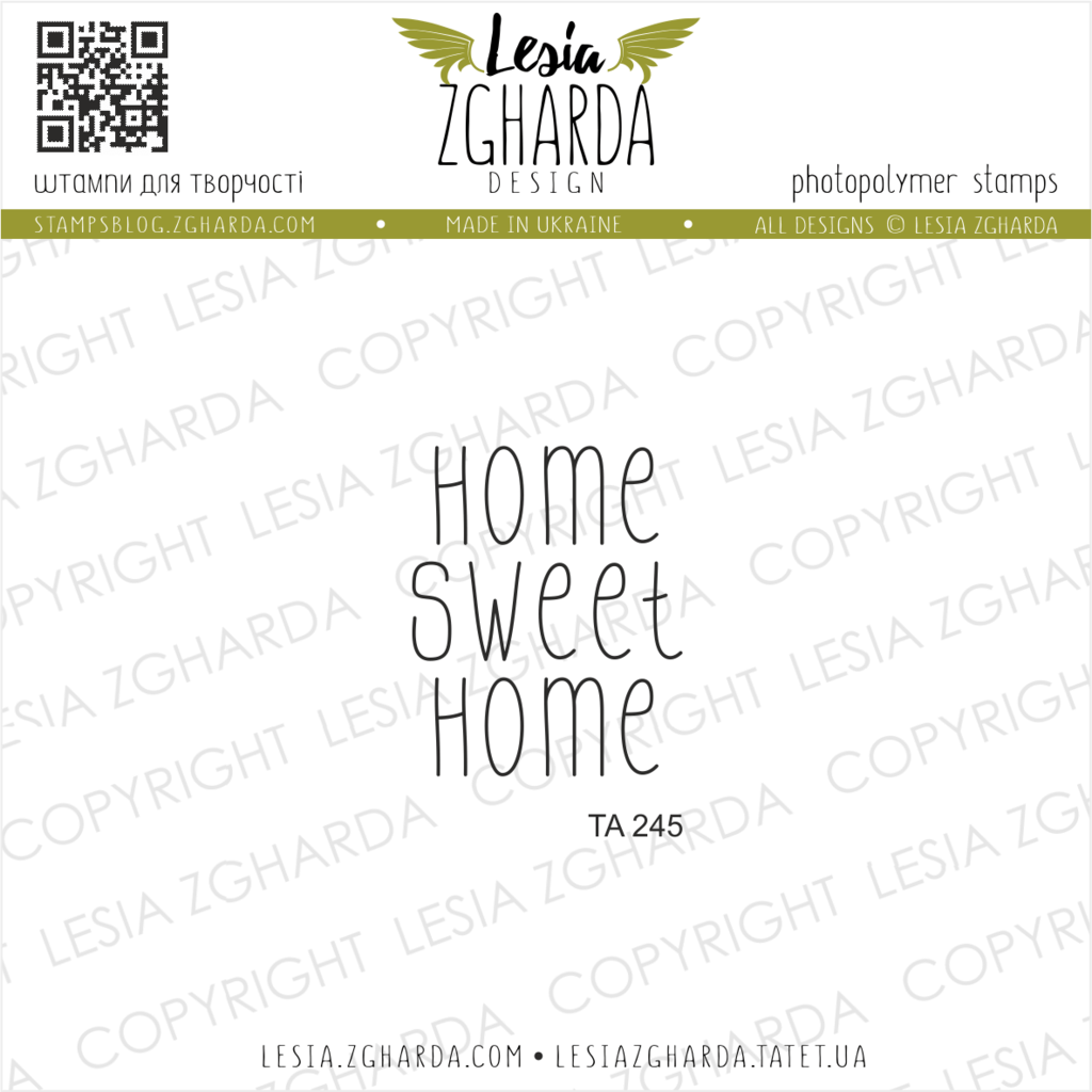 {TA245} Sentiment Stamp "Home sweet home"