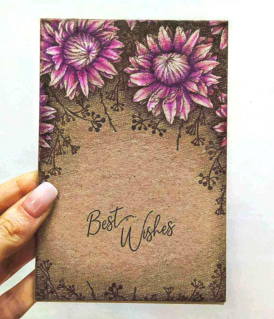 {FL297} Stamp Set "Clematis + Best wishes"