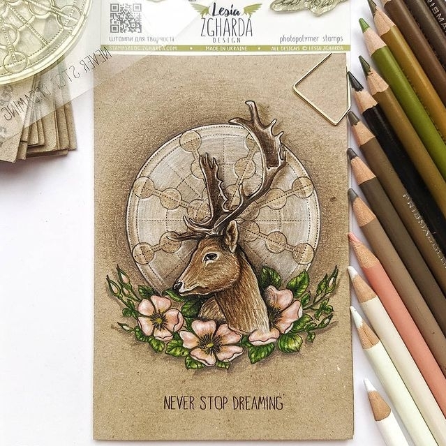 {FL307} Stamp "Dog-rose flowers"