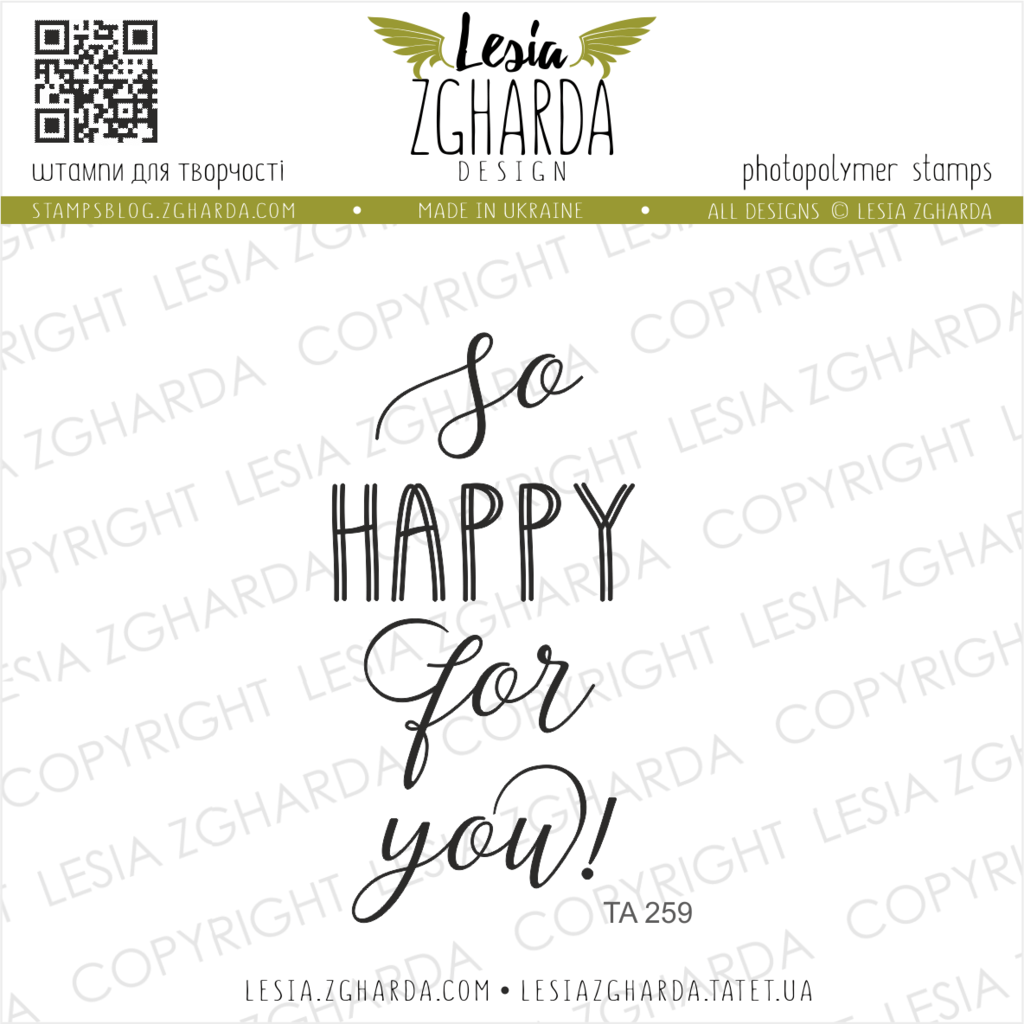 Lesia Zgharda Stamps {TA259} So happy for you! | Sentiment Stamp. A lot of the handwritten sentiments, greetings stamps, friendship sentiments for cards, lettering stamp, and others clear stamp you can find in the store lesia.zgharda.com Welcome!