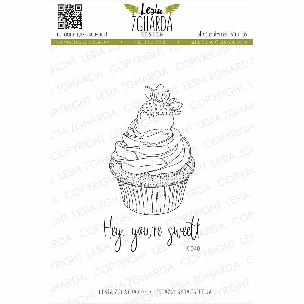 {K040} Stamp Set "Strawberry cupcake"
