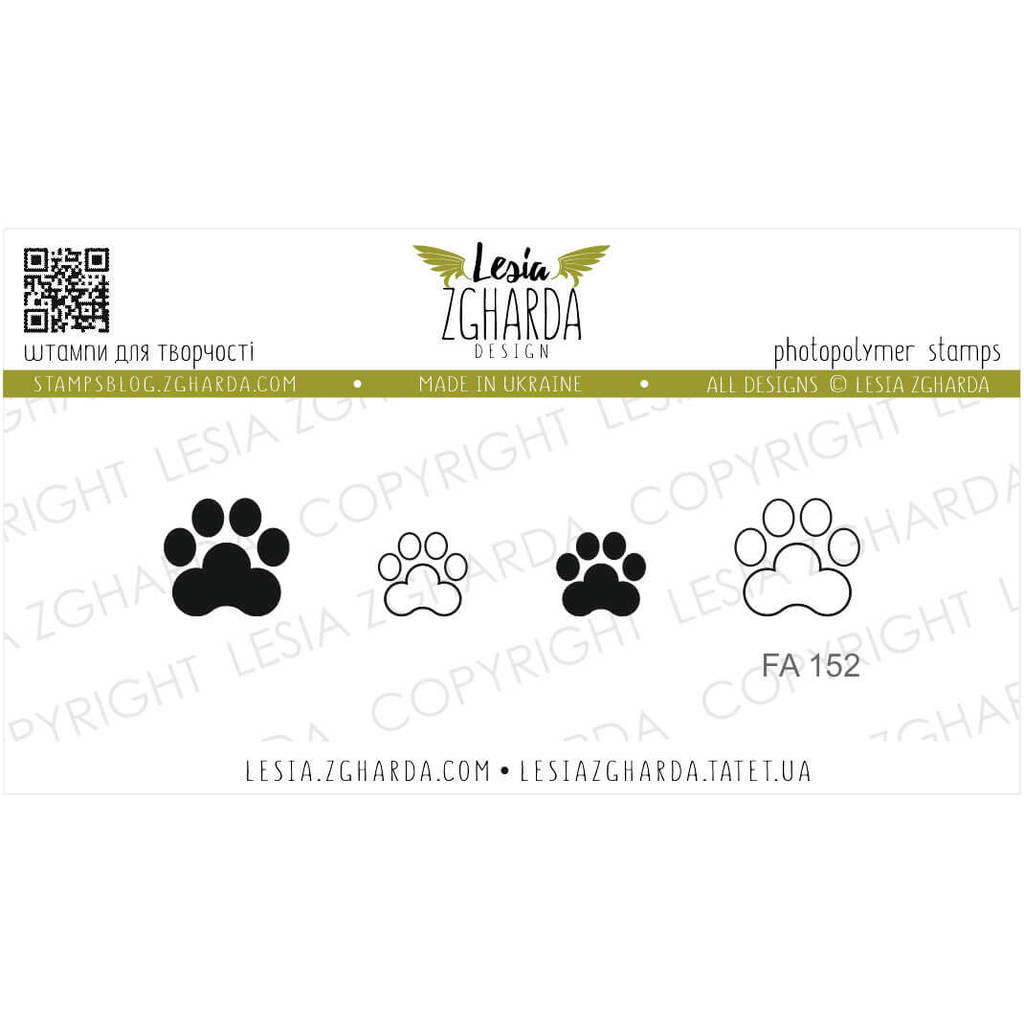 Cat paw stamp set | Lesia Zgharda Stamps