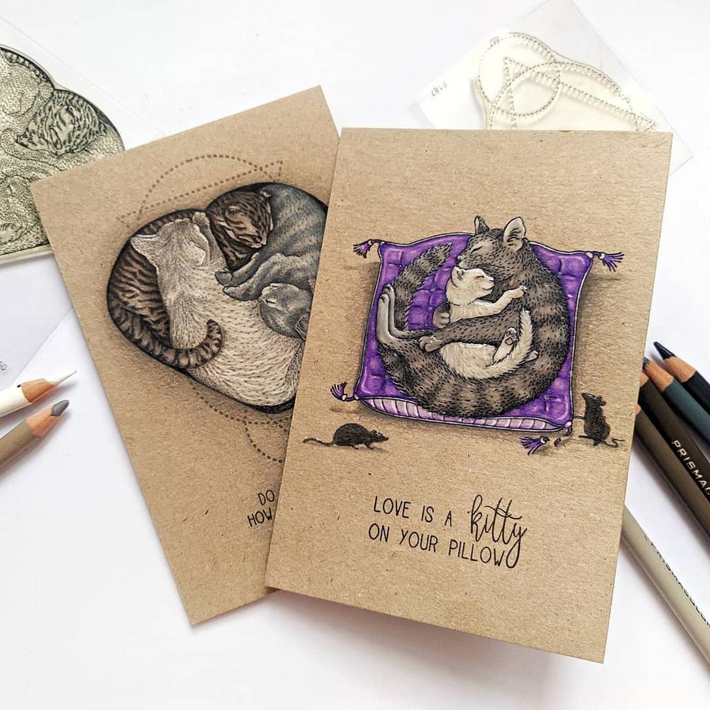 {FA154} Stamp Set "Mommy`s kitten"