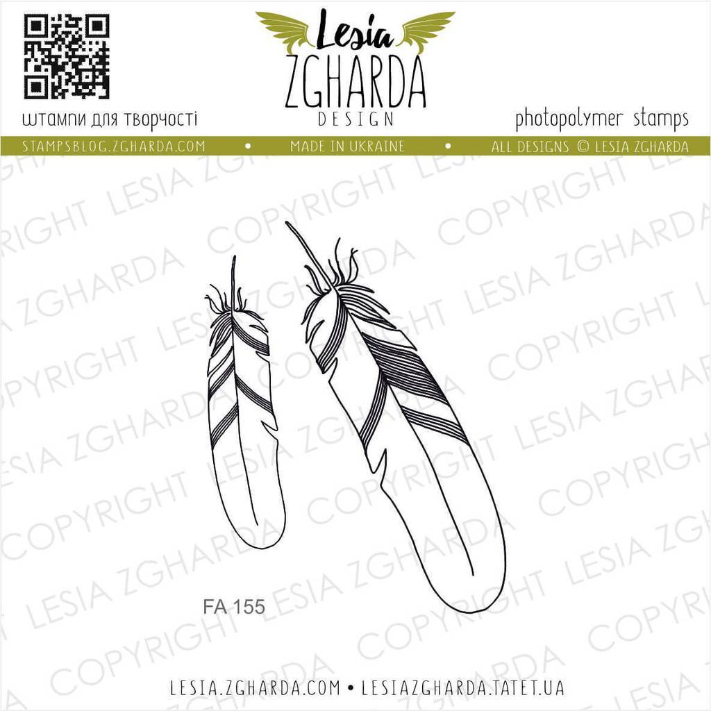 Feathers stamp set | Lesia Zgharda Stamps
