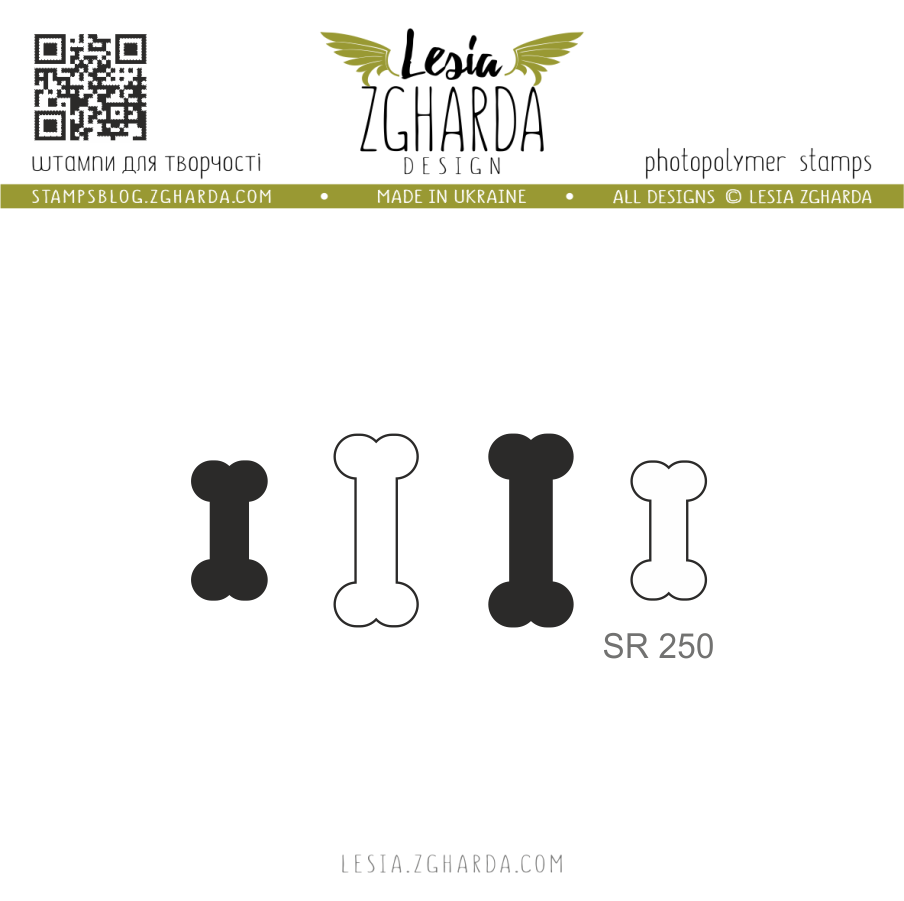 Image - Small dog bones stamp set by Lesia Zgharda clear stamps