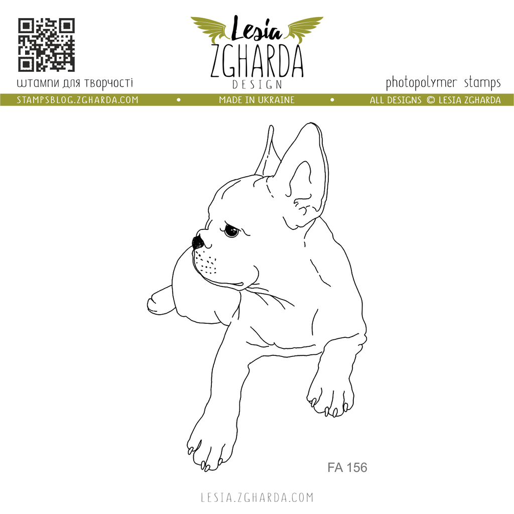 Imege - French bulldog stamp by Lesia Zgharda clear stamps
