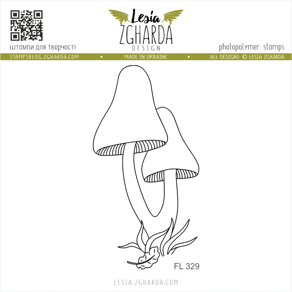 Image - Two mushrooms stamp by Lesia Zgharda clear stamps