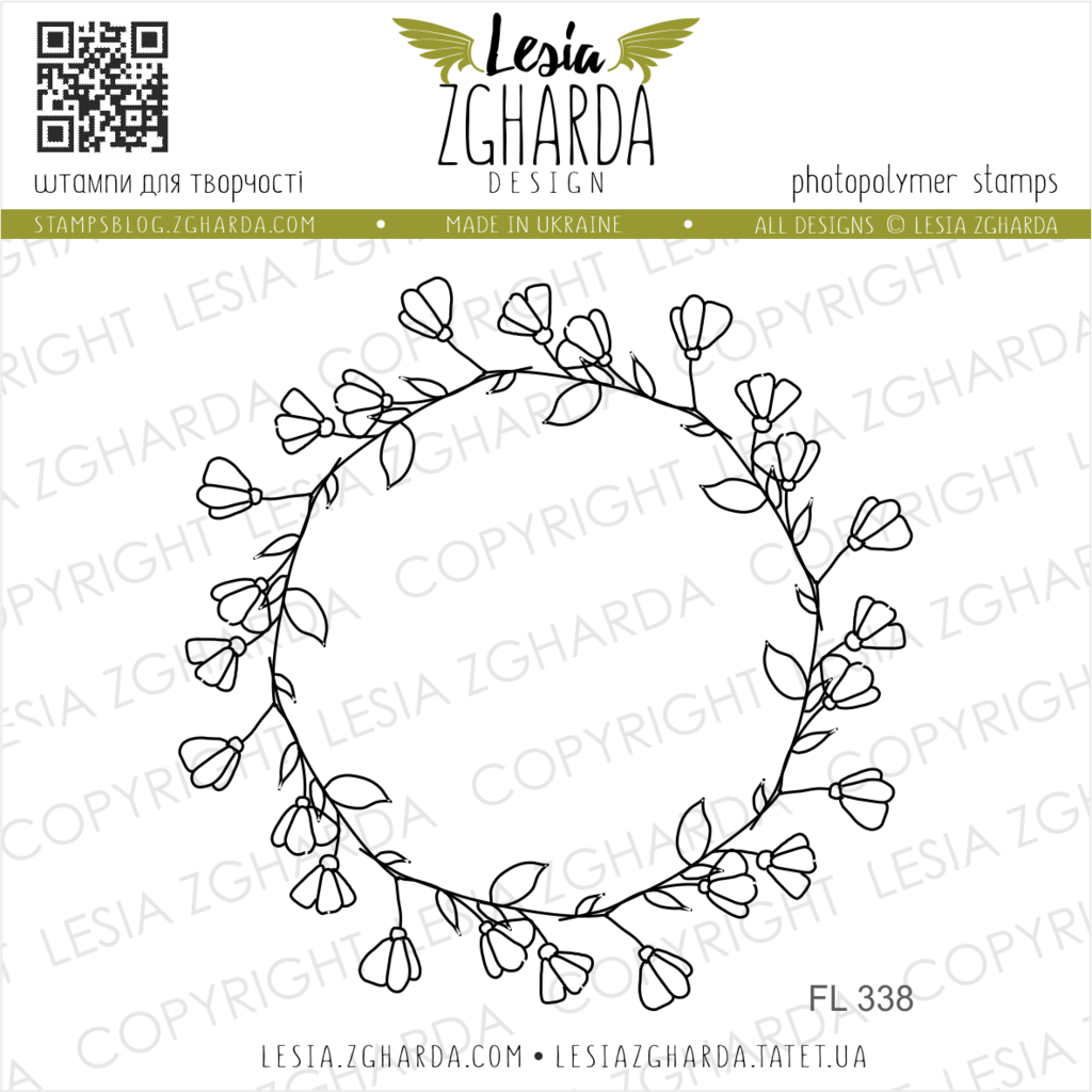 Image - Flowers in the wreath stamp by Lesia Zgharda clear stamps