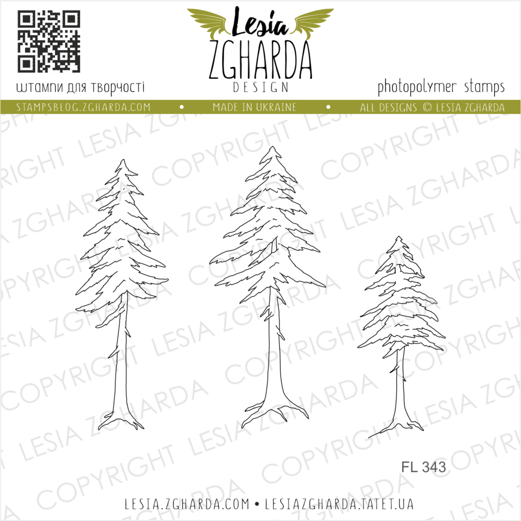 Image - Forest trees stamp set by Lesia Zgharda clear stamps