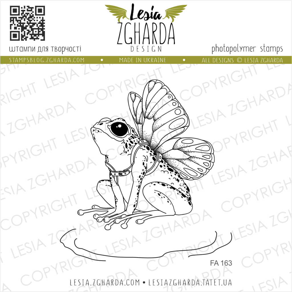 {FA163} Stamp Set "Frog with wings"