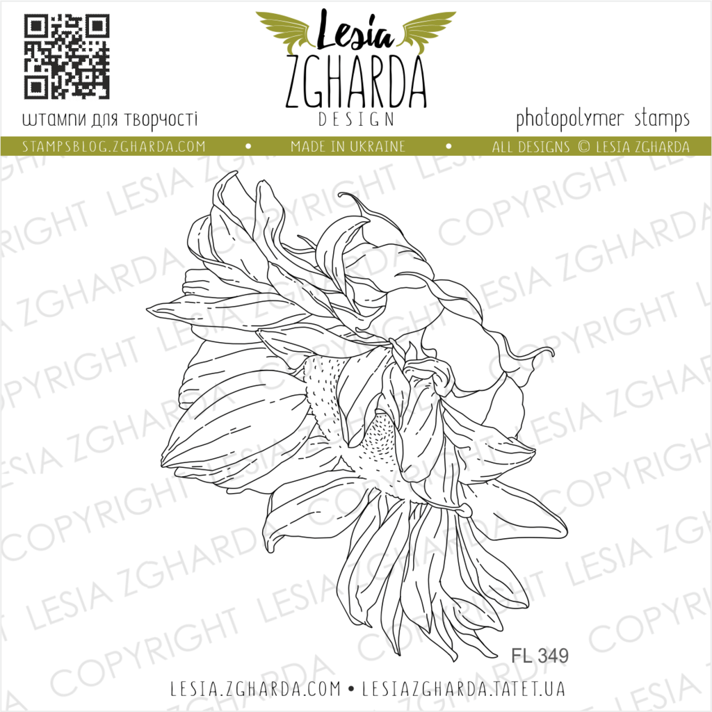 Image - Sunflower stamp by Lesia Zgharda clear stamps