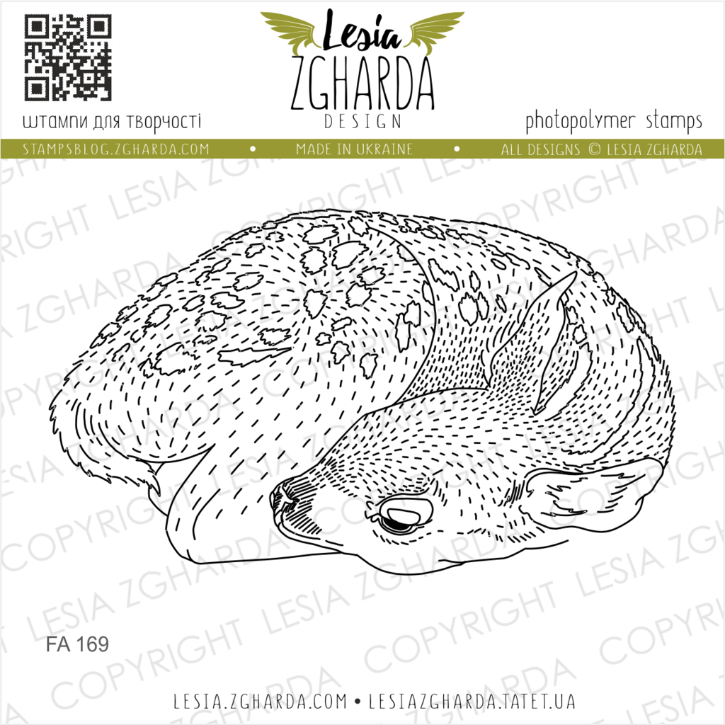 Image - Sleeping fawn stamp by Lesia Zgharda Stamps