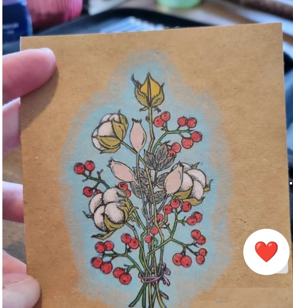 {FL356} Stamp Set "Winter bouquet of berries and cotton"