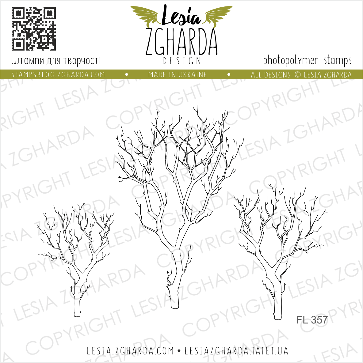 {FL357} Stamp Set "Leafless trees"