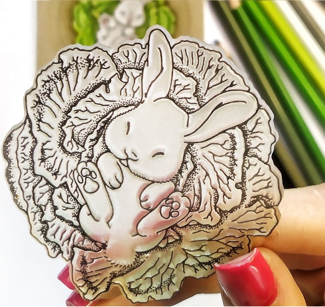 {FA173} Stamp Set "Bunny in the cabbage"