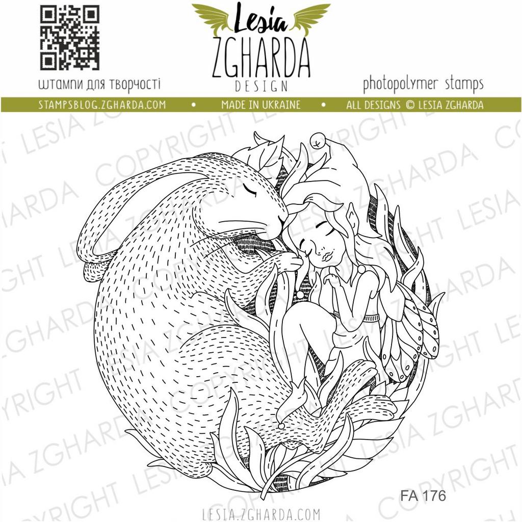 {FA176} Stamp "Elf girl with a hare"