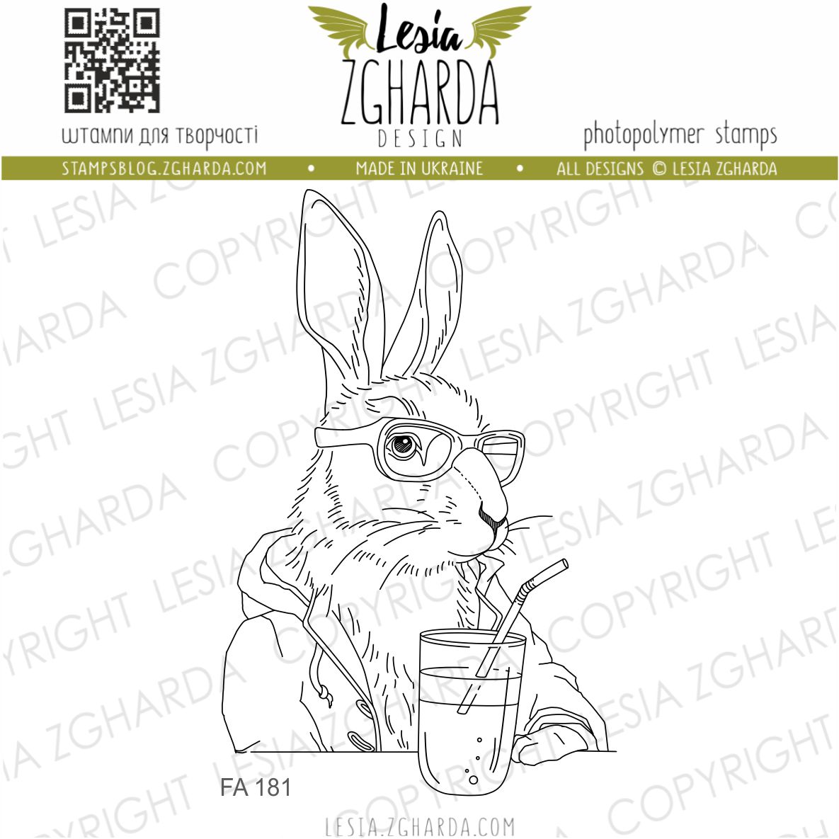 {FA181} Stamp "Hare with lemonade"