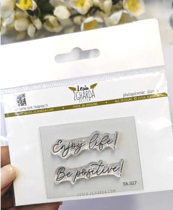 {TA327} Sentiment Stamp Set "Enjoy life! Be positive!"
