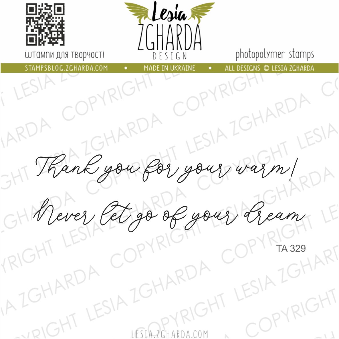 {TA329} Sentiment Stamp Set "Thank you for your warm!"