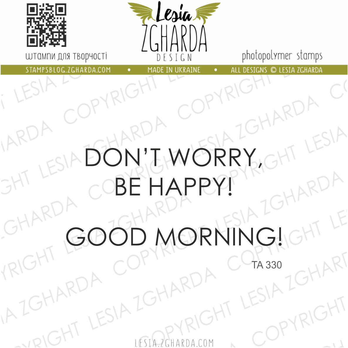 {TA330} Sentiment Stamp Set "Don`t  worry, be happy!"