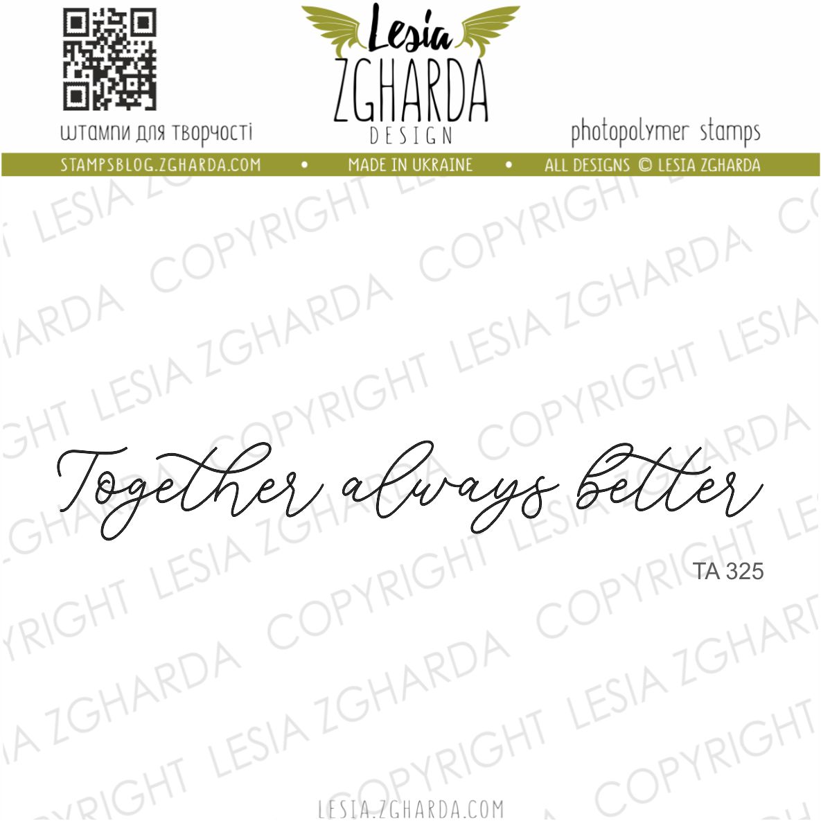 {TA325} Sentiment Stamp "Together always better"