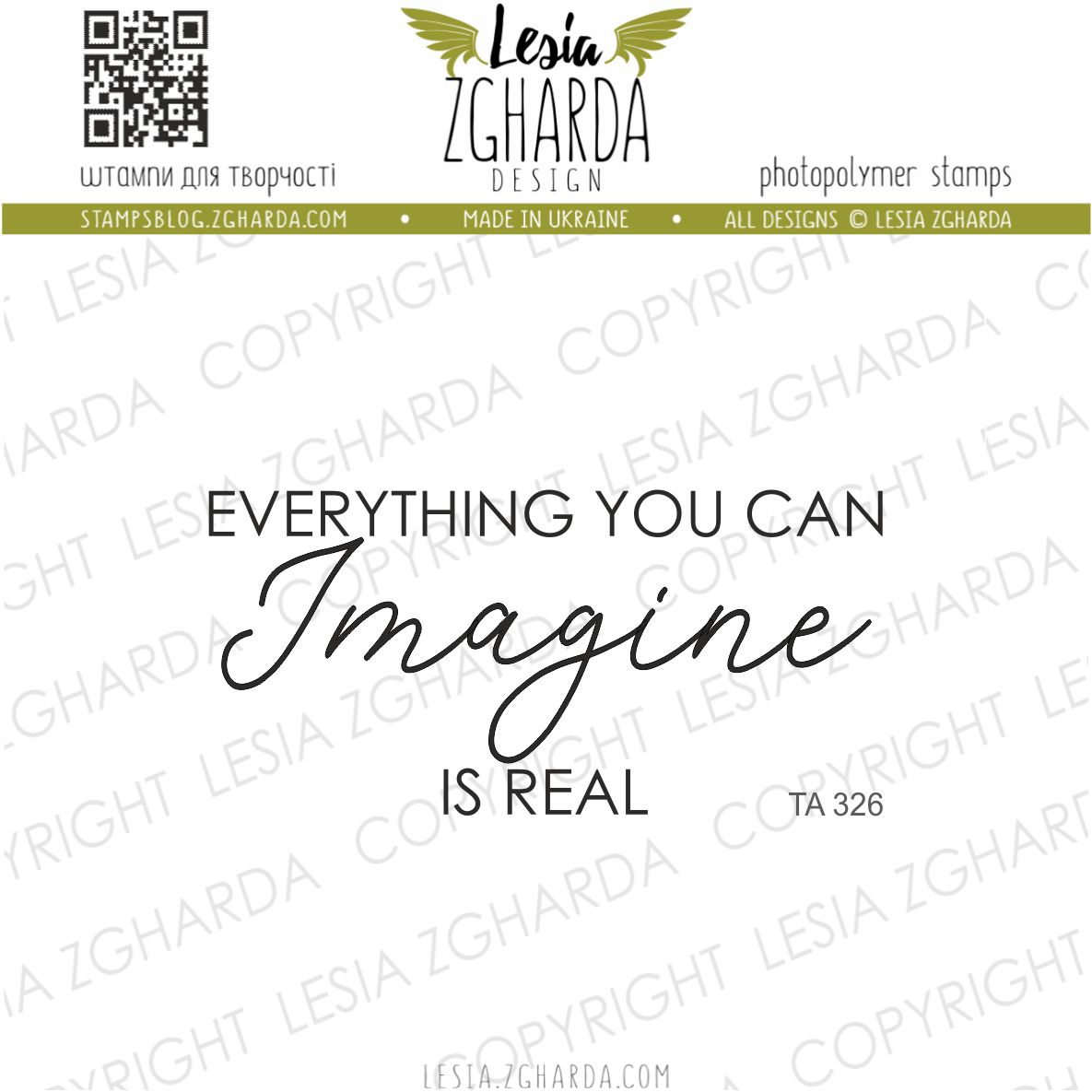 {TA326} Sentiment Stamp "Everything you can imagine is real"