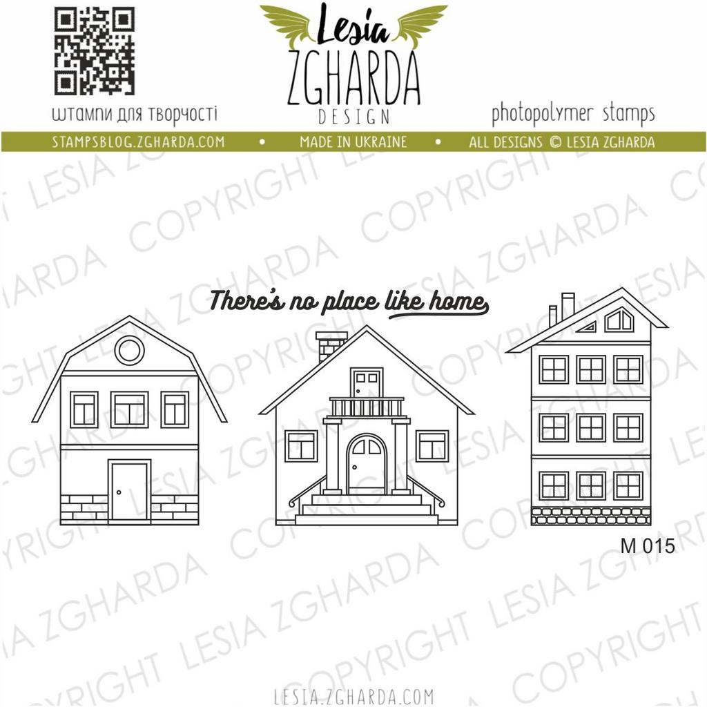 {M015s} Stamps Set "The houses and inscription"