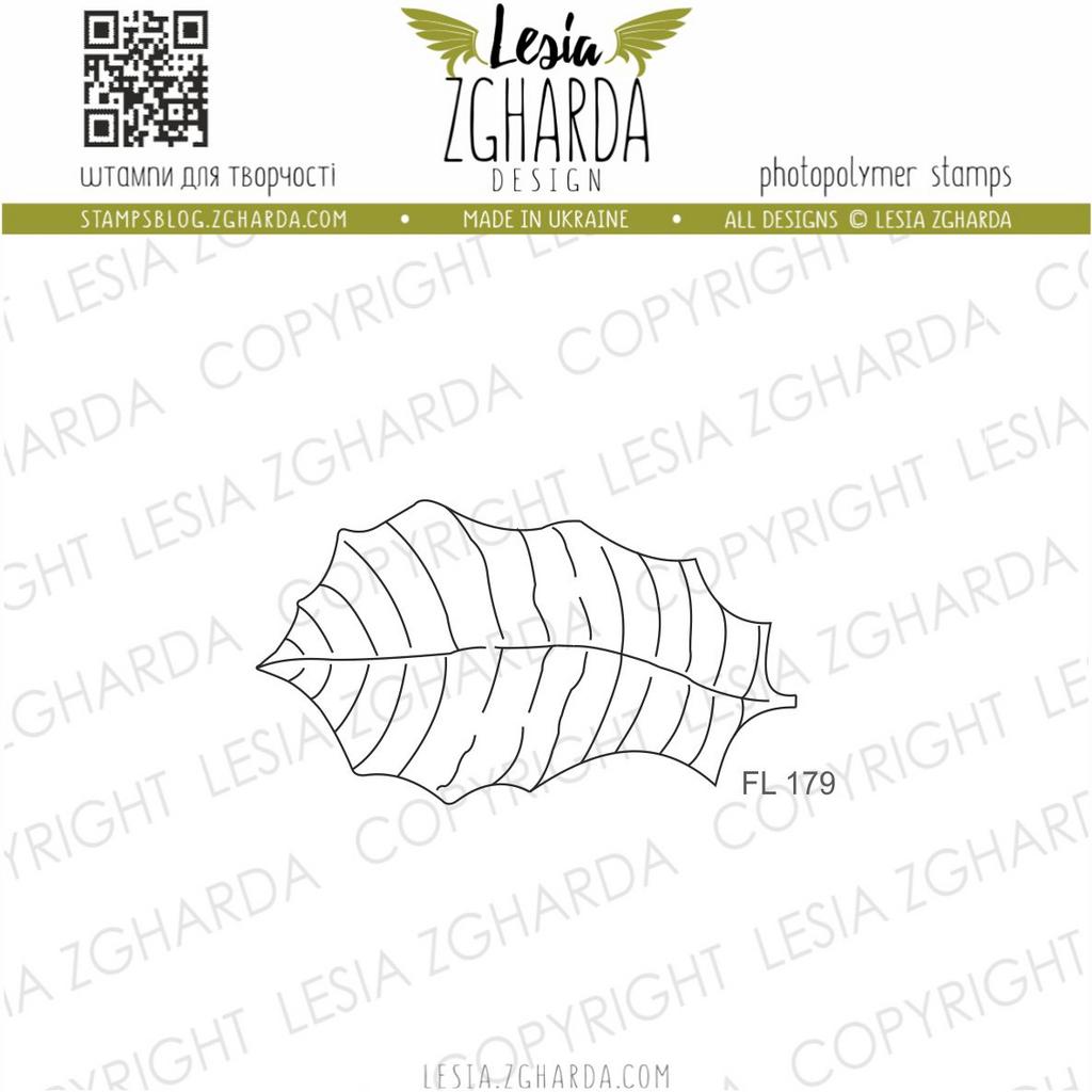 {FL179s} Stamp "Puansetias leaf Big"