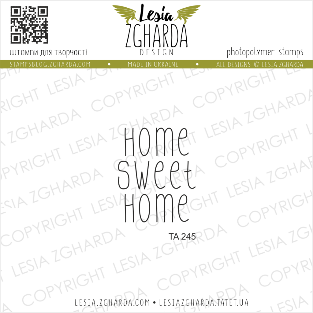 {TA245s} Sentiment Stamp "Home sweet home"