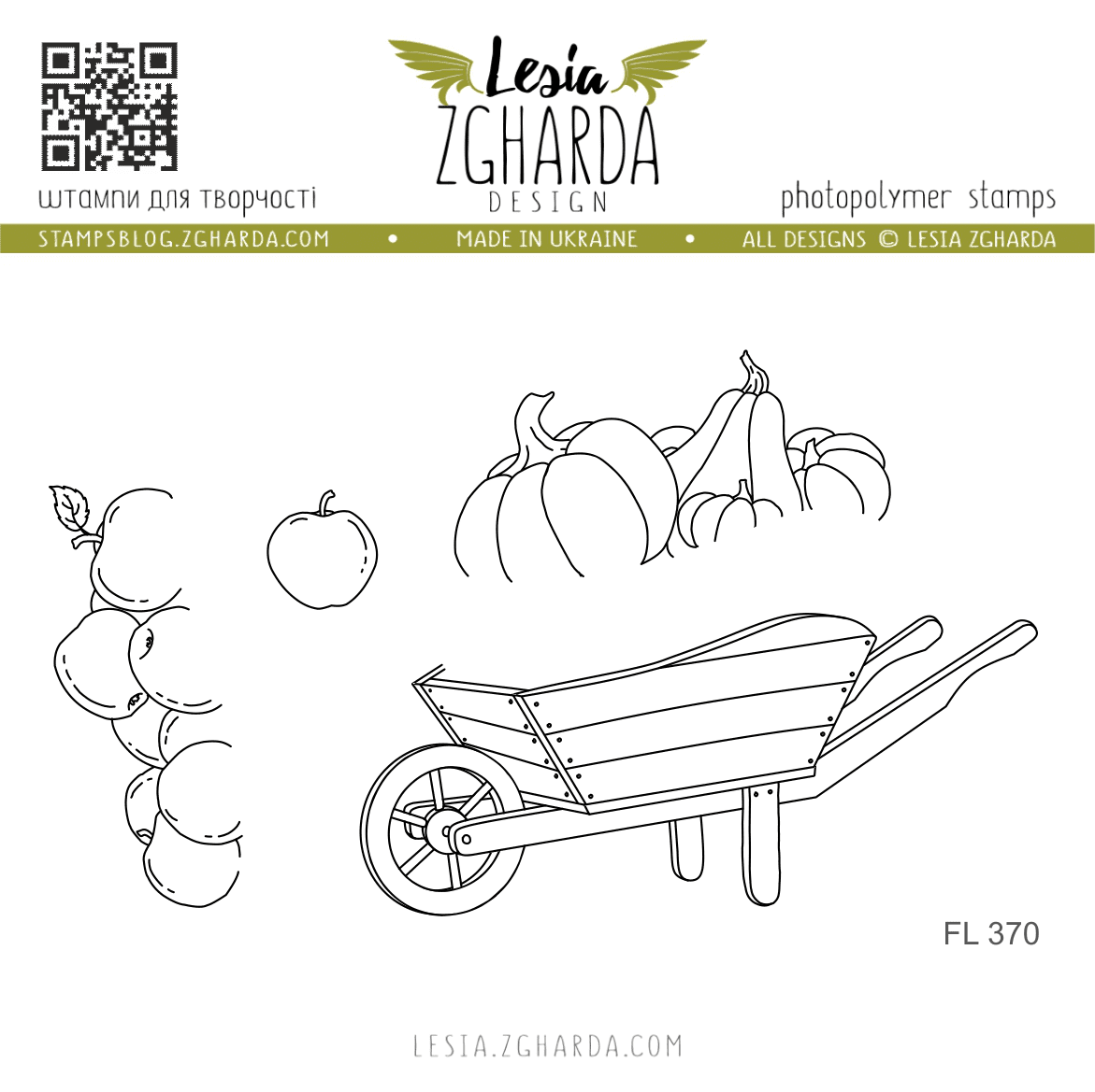 {FL370} Stamp Set "Garden Harvest Cart"