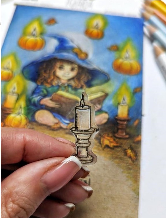 {RE109} Stamp Set "Pumpkin, Candles and Leaves"
