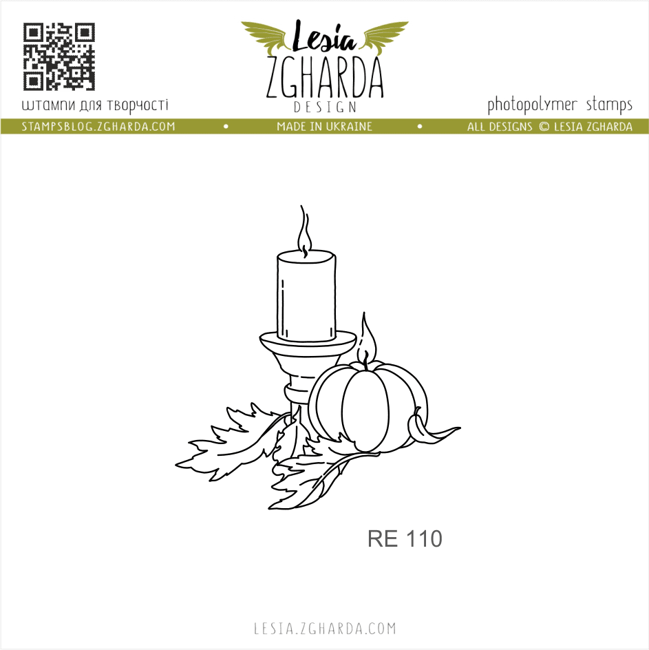 {RE110} Stamp "Pumpkin and Candles"