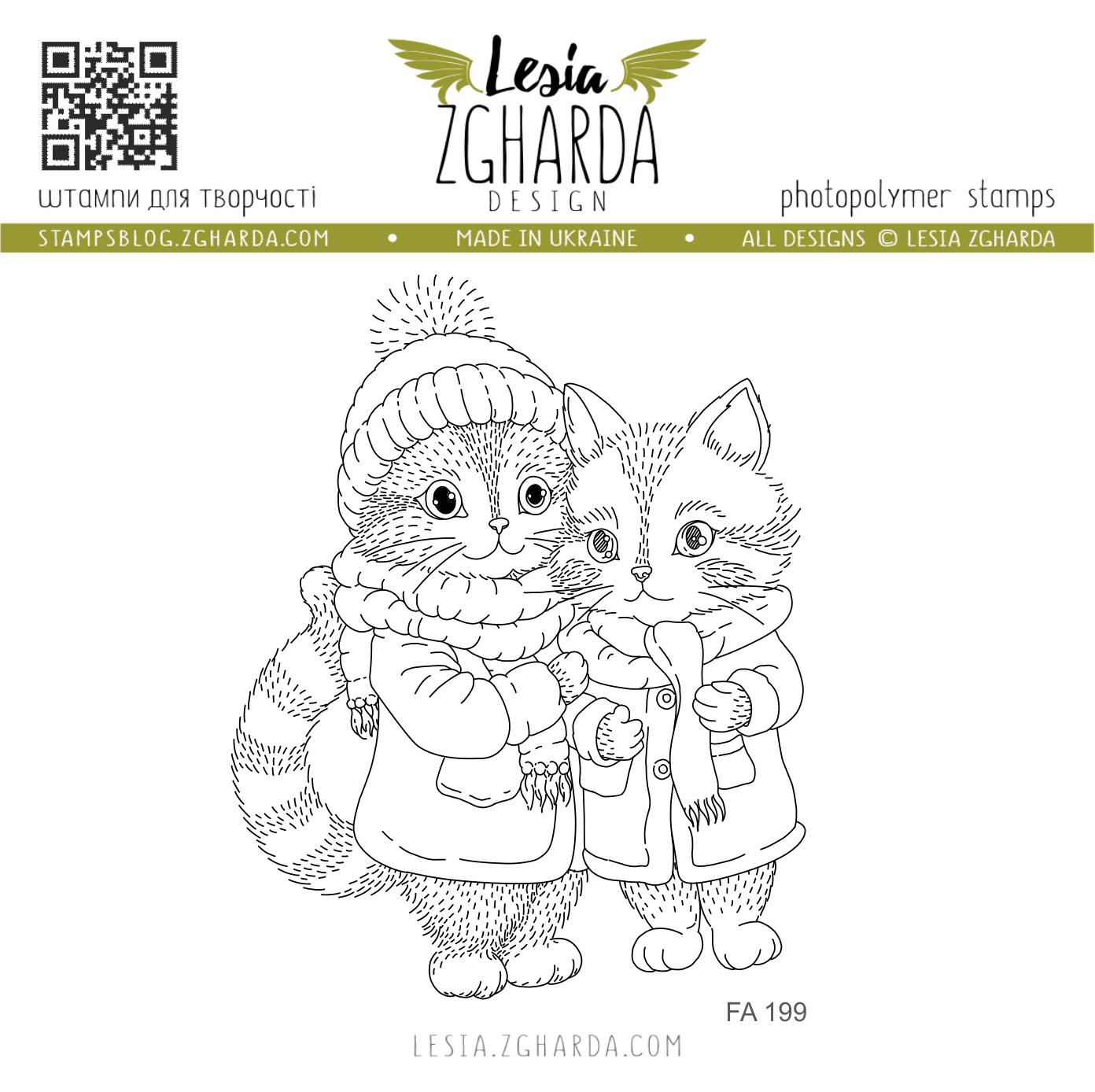 {FA199} Stamp "Cozy Winter Cats"