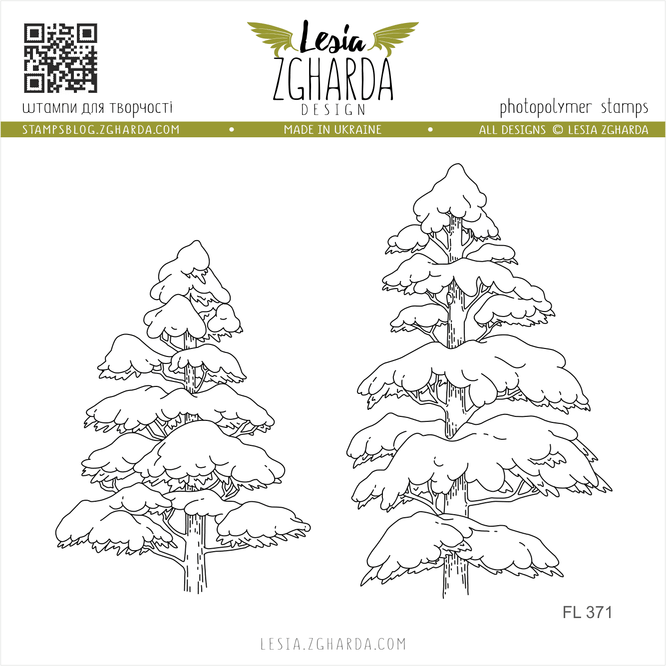 {FL371} Stamp Set "Winter Trees (Large)"