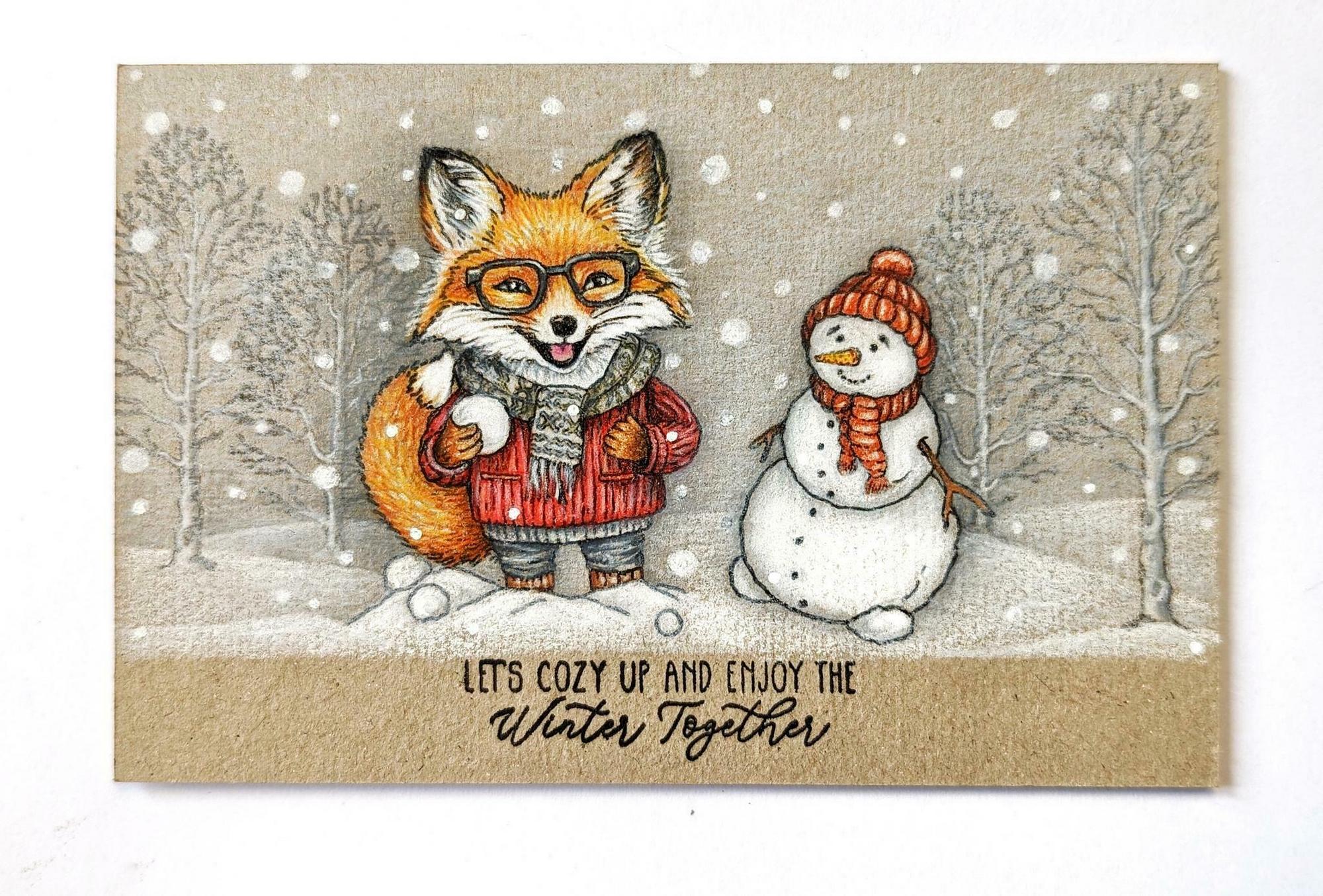 {TA336} Sentiment Stamp "Let's cozy up and enjoy the winter together"