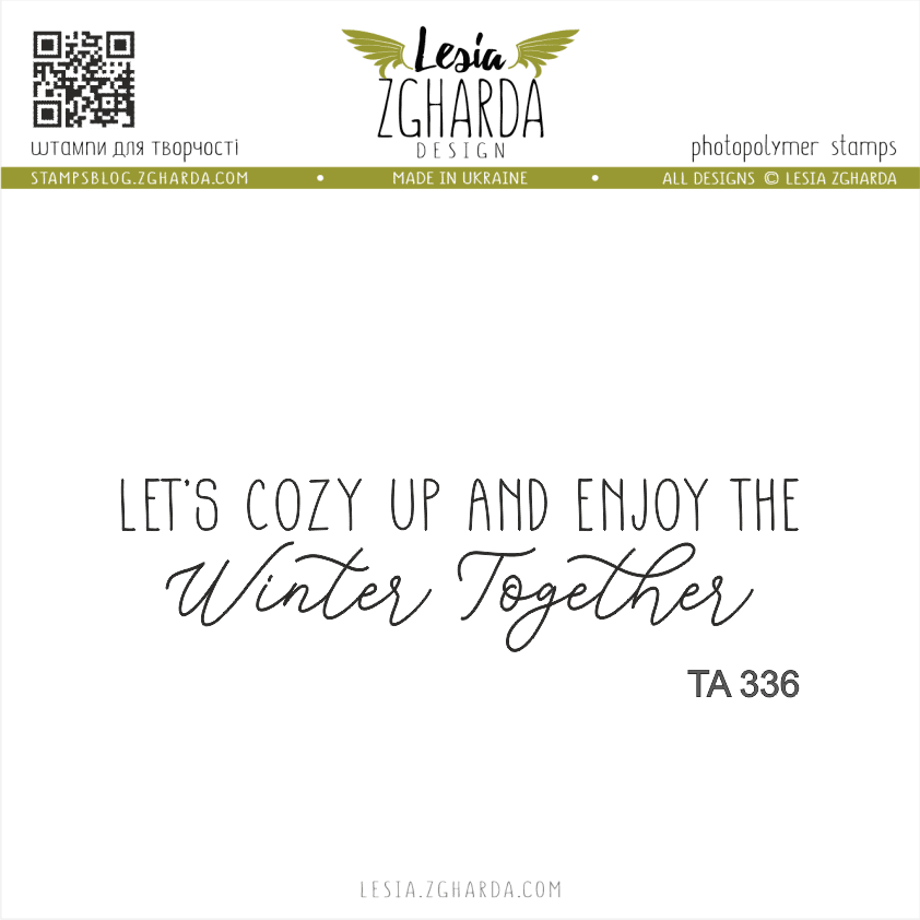 {TA336} Sentiment Stamp "Let's cozy up and enjoy the winter together"