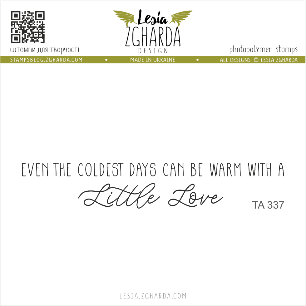 {TA337} Sentiment Stamp "Even coldest days can be warm with a little love"