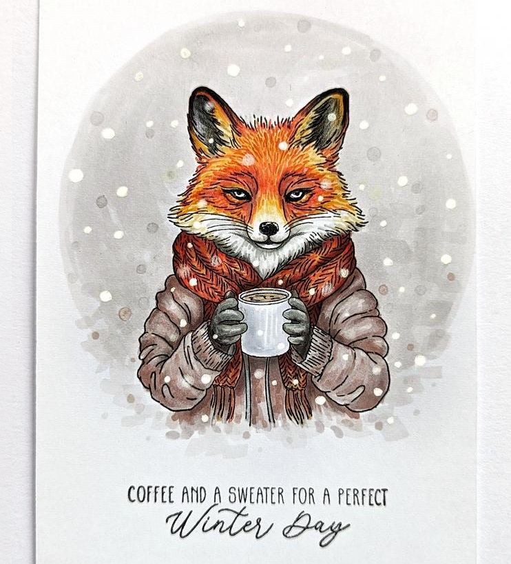 {TA339} Sentiment Stamp "Coffee and a sweater for a perfect winter day"