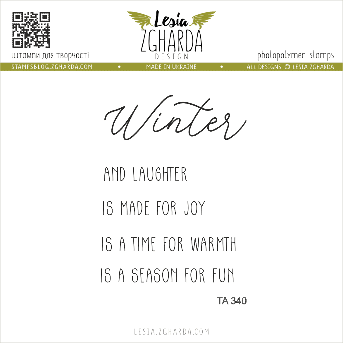 {TA340} Sentiment Stamp Set 'Winter Phrases'