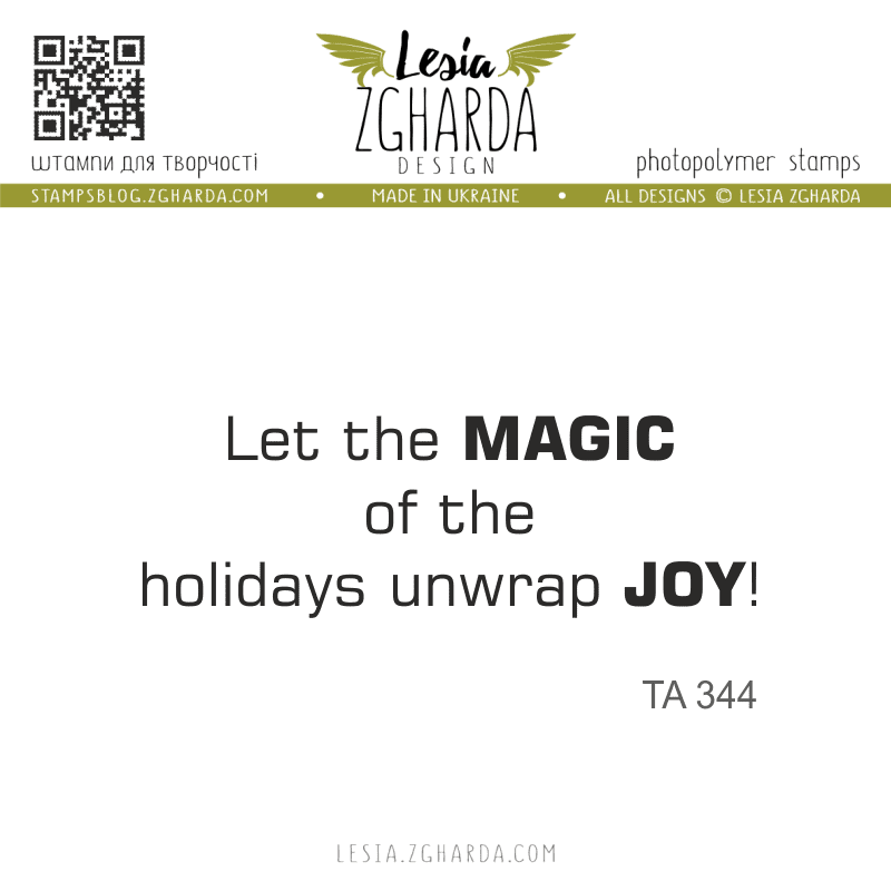 {TA344} Sentiment Stamp "Let the magic of the holidays unwrap joy!"