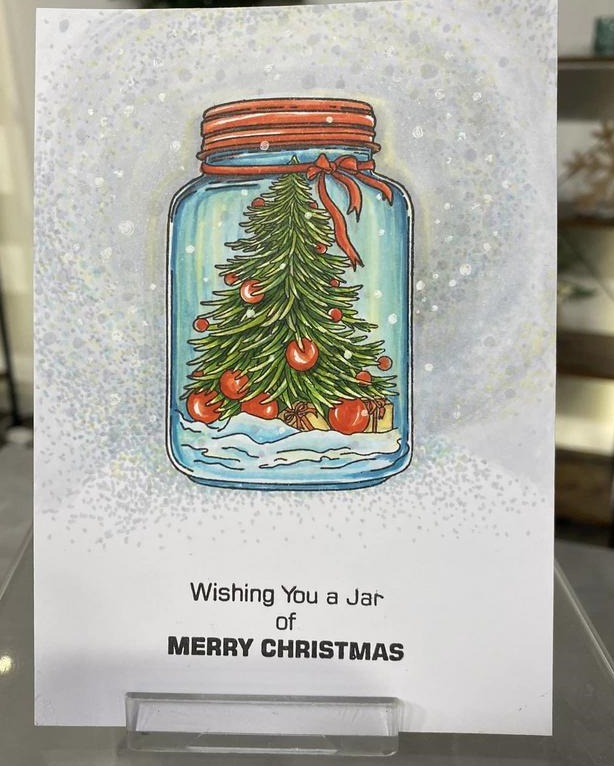 {TA345} Sentiment Stamp "Wishing You a Jar of Merry Christmas "