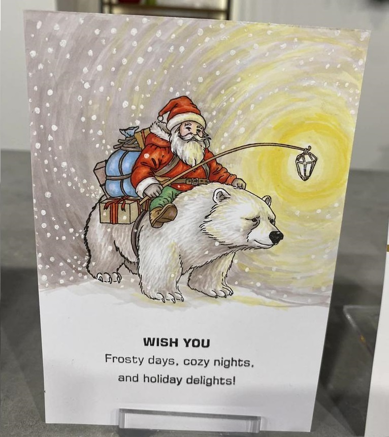 {TA346} Sentiment Stamp "Wish you Frosty days, cozy nights, and holiday delights!"