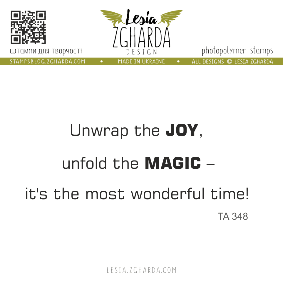 {TA348} Sentiment Stamp "Unwrap the joy, unfold the magic – it's the most wonderful time!"