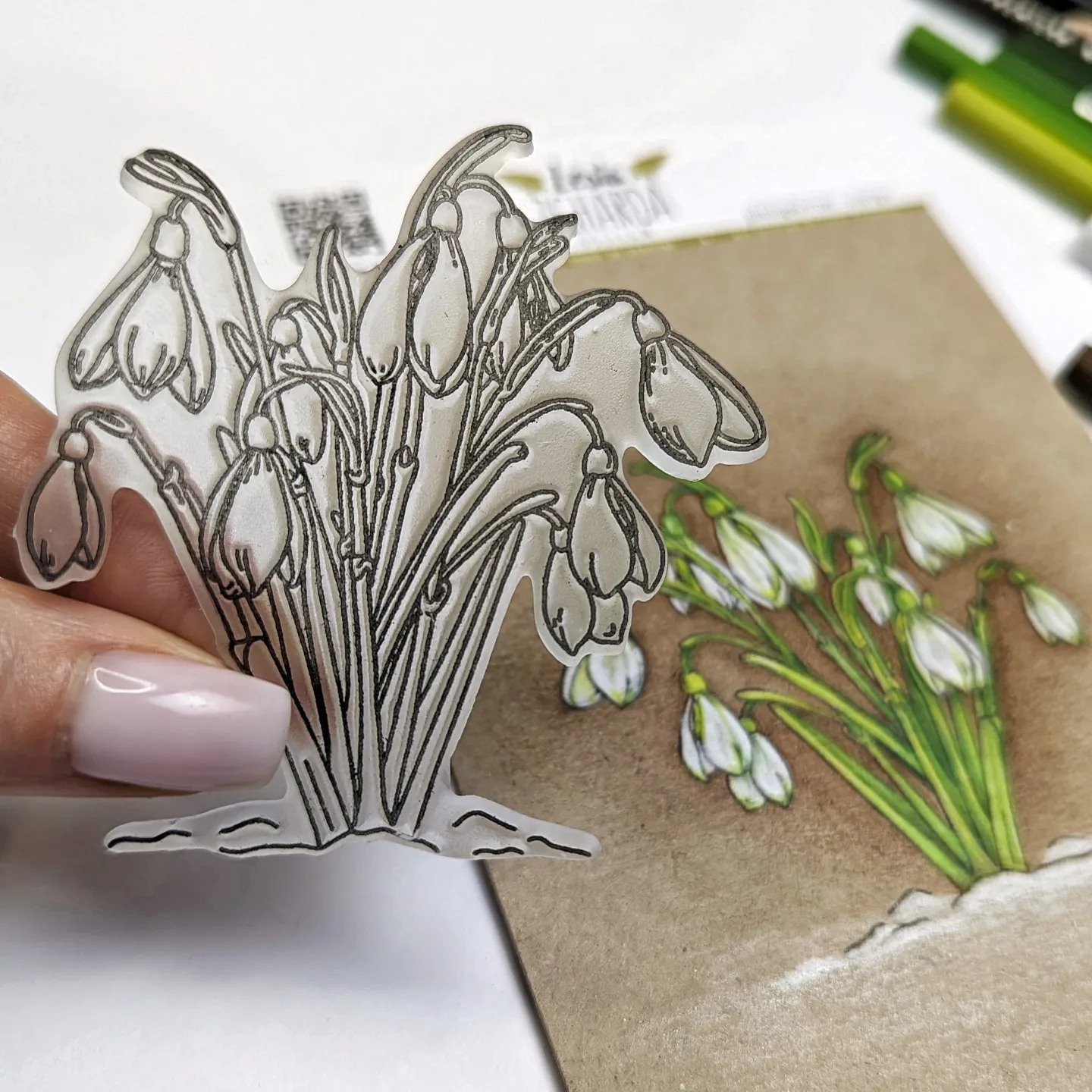 {FL374} Stamp "Snowdrops flowers"