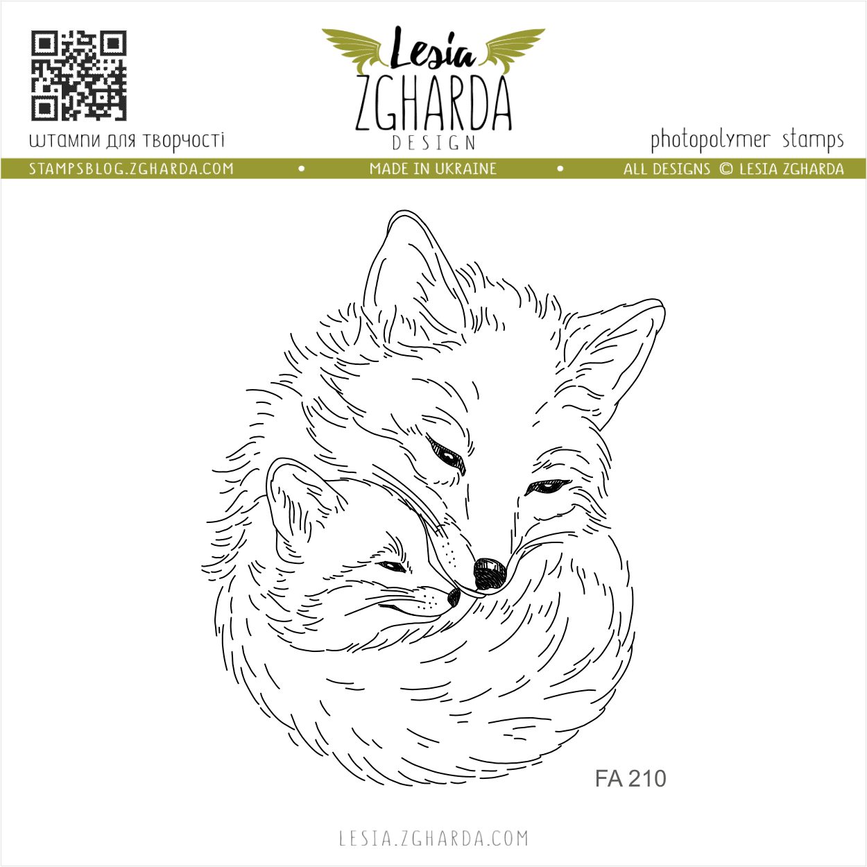 {FA210} Stamp "Foxes hugs"