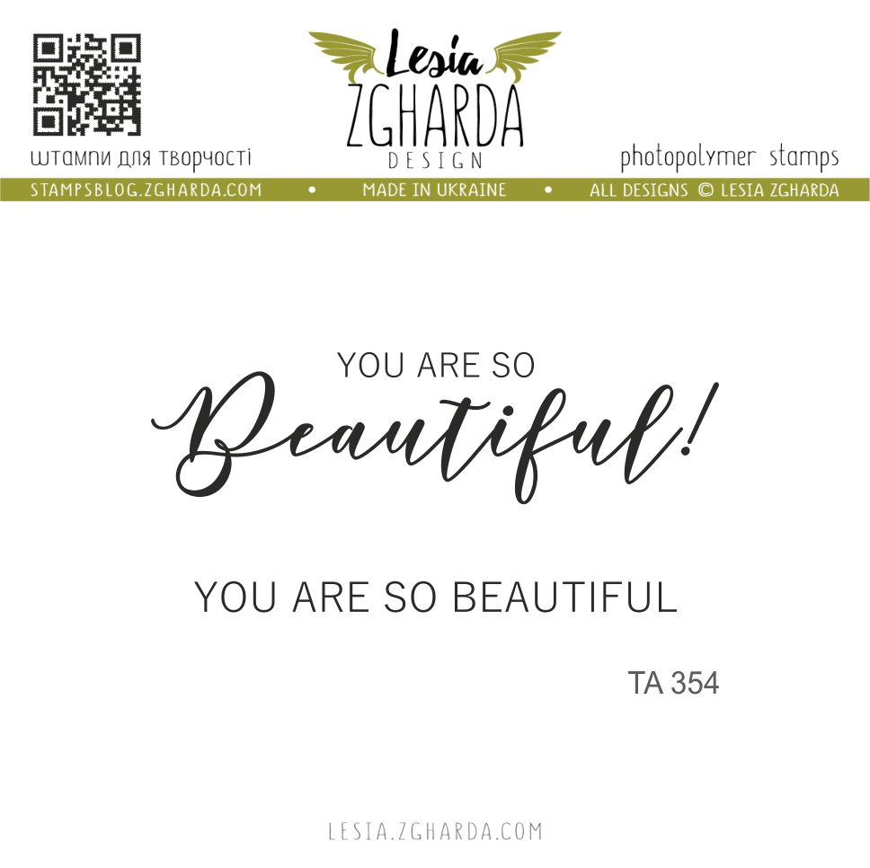 {TA354} Stamp Set "You are so beautiful"